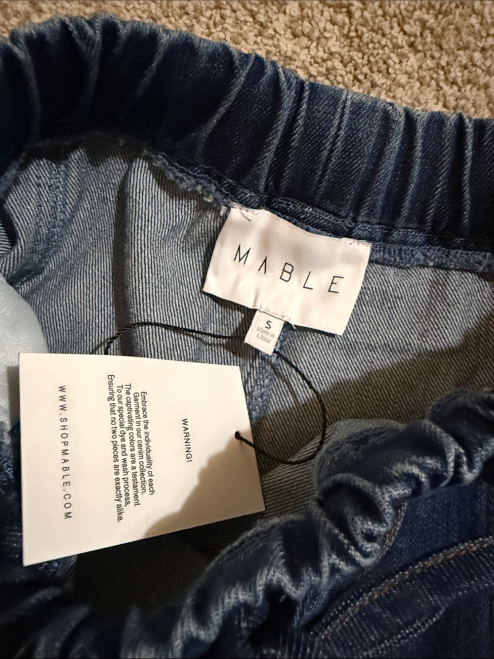 Relaxed Drawstring Womens Jeans - Dark Blue - Picture 4 of 4
